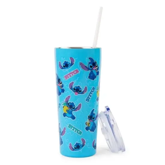 Silver Buffalo Disney Lilo & Stitch Snack Toss Double-Walled Stainless Steel Tumbler image {2}
