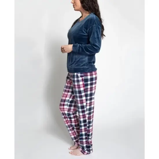 MUK LUKS Women's Silky Velour PJ Set image {1}