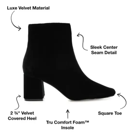 Journee Collection Womens Hazara Square Toe Block Heel Ankle Booties image {7}