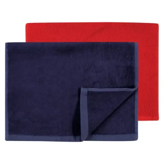 Hudson Baby Infant Boy Rayon from Bamboo Bib, Burp Cloth and Washcloth 10Pk, Red Blue, One Size image {3}