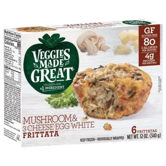 Veggies Made Great Gluten Free Frozen Mushroom & Three Cheese Frittata - 12oz image {5}