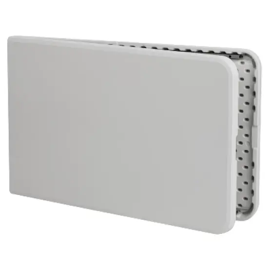 Flash Furniture 8' Bi-Fold Granite White Plastic Event/Training Folding Table Set with 10 Folding Chairs image {3}