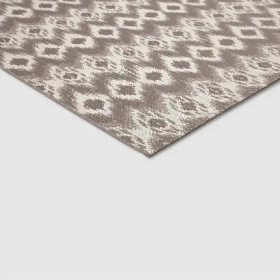 Ikat Outdoor Rug Taupe - Threshold image {1}
