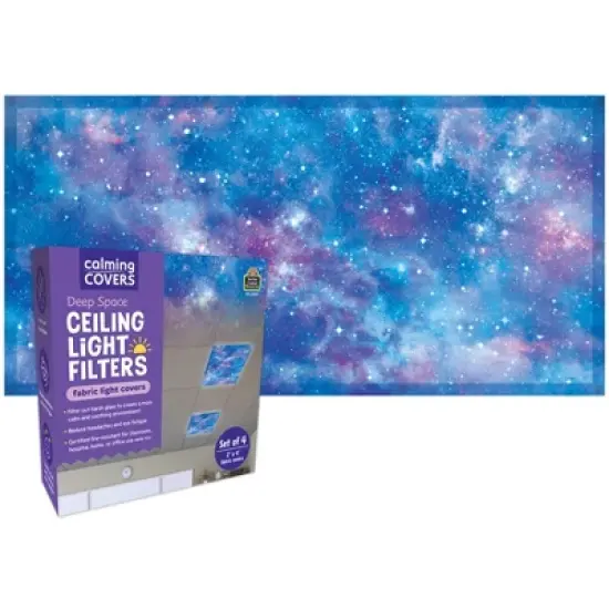 Teacher Created Resources&reg; Calming Covers Ceiling Light Filters, 2' x 4', Deep Space, Pack of 4 image {2}