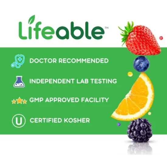 Lifeable - Turmeric Curcumin with Ginger & Black Pepper Extract - Kids - 90 Gummies image {4}