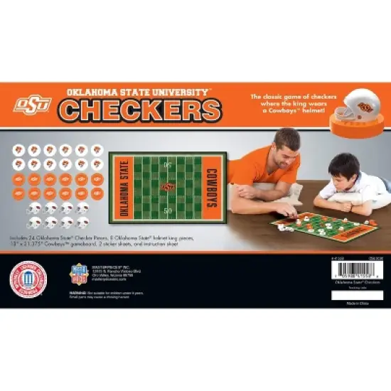 MasterPieces Officially licensed NCAA Oklahoma State Cowboys Checkers Board Game for Families and Kids ages 6 and Up image {3}