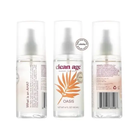 Clean Age Oasis AHA Deodorant + Body Spray for Teens - 4 fl oz image {4}