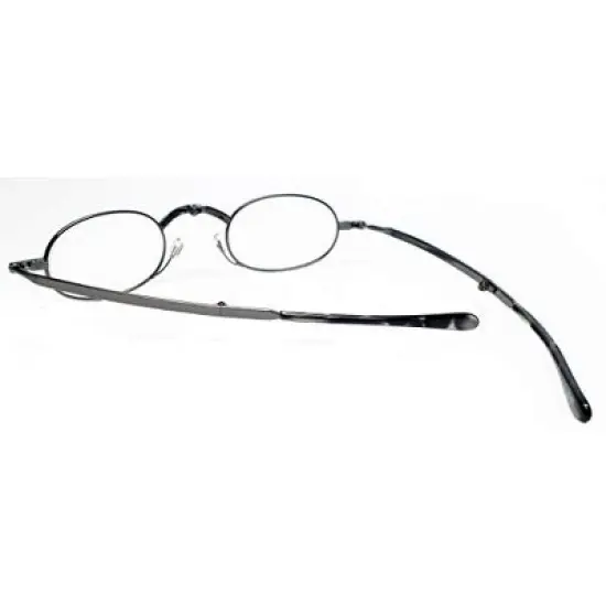 Calabria Spec-Folding COMPACT Metal Designer Reading Glasses Antique Silver+1.50 image {3}