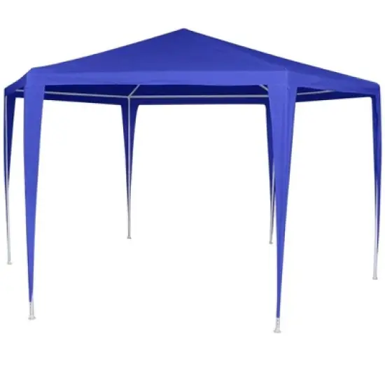 vidaXL Gazebo Blue 100% PE fabric 6.6x6.6 ft Foldable Gazebo image {5}