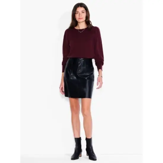 NIC + ZOE Faux Leather Slim Skirt image {2}