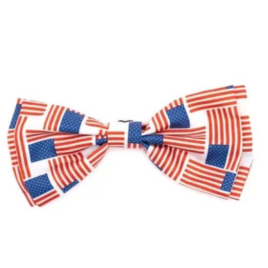 The Worthy Dog Patchwork Flag Adjustable Bow Tie Accessory image {3}