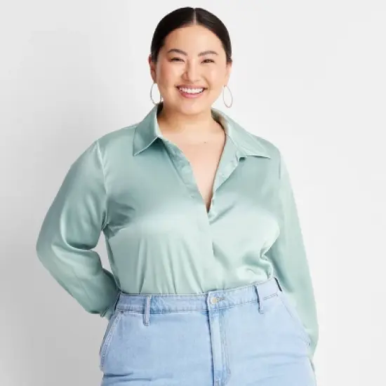 Women's Long Sleeve Button-Front Shirt - A New Day&trade; image {4}