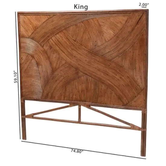 bali & pari King Elettra Rattan Standalone Headboard: Handcrafted, No Assembly, Bohemian Design image {7}