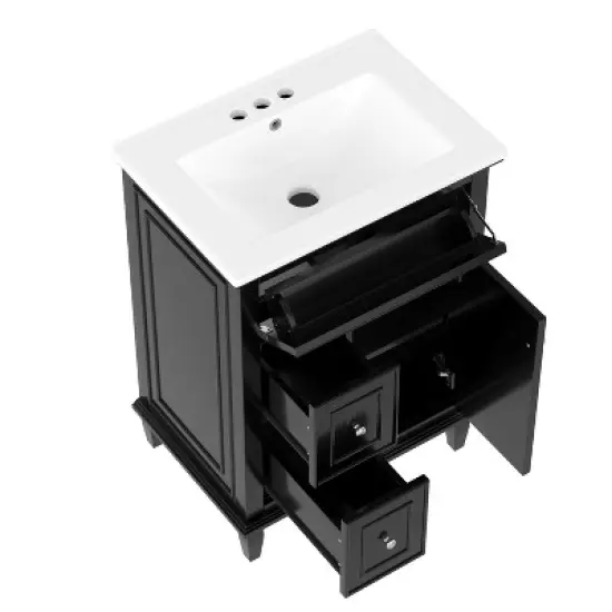 Whisen 24" Bathroom Vanity with Sink, Drawers & Adjustable Shelf image {11}