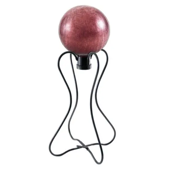 21.5" Iron Daffodil Gazing Globe Ball Stand Black Powder Coat Finish - ACHLA Designs image {1}