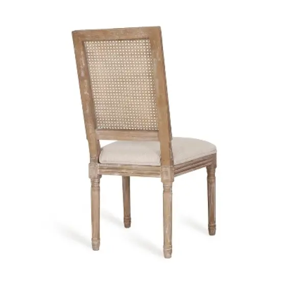 Christopher Knight Home  Brownell French Country Wood and Cane Upholstered Dining Chairs (Set of 6) image {5}