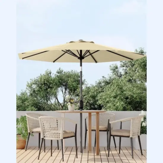 7.5ft Patio Umbrella with Push Button Tilt & Crank - 6-Rib UV Protection Waterproof for Deck/Pool/Backyard image {6}