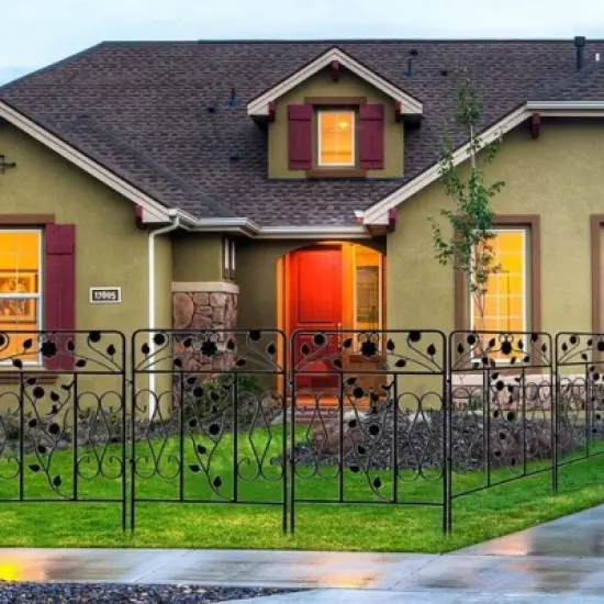 Artloge 5 Pack Heavy Duty Metal Garden Fence Border 32x 24 Inch Strong Animal Barrier Border Dog Pet Fencing for Outdoor Garden Patio Yard image {9}