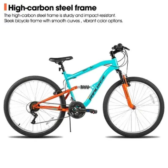 BAMCBASE 26 Inch Men's Mountain Bike, Dual Suspension, 21-Speed, Adult MTB image {8}