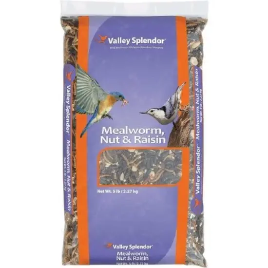 Valley Splendor 5 Lb. Mealworm, Nuts, & Raisins Wild Bird Food image {1}