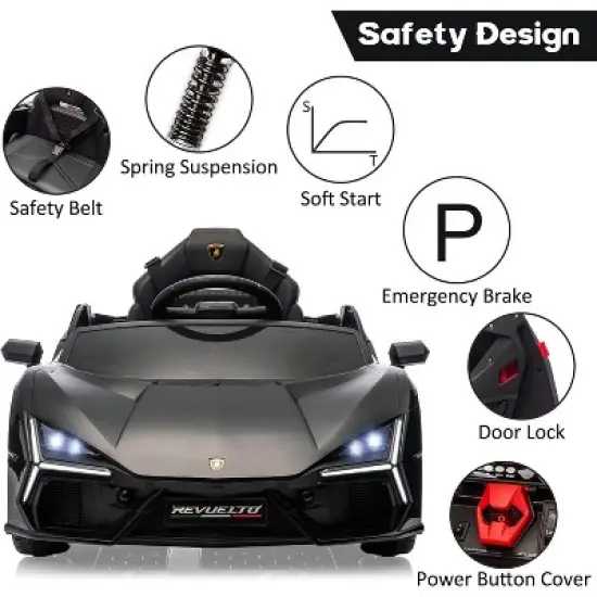 12V Ride On Car for Kids, Licensed Lamborghini Revuelto Electric Vehicle, Battery Powered Sports Car Toy for Boys & Girls image {2}