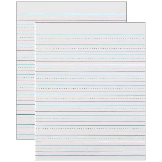 Zaner-Bloser&reg; Sulphite Handwriting Paper, Dotted Midline, Grade 2, 1/2" x 1/4" x 1/4" Ruled Short, 8" x 10-1/2", 500 Sheets Per Pack, 2 Packs image {3}