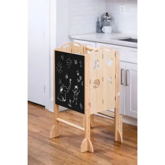 Avenlur Plum 3-in-1 Foldable Kitchen Tower, Step Stool & Chalkboard for Kids image {5}