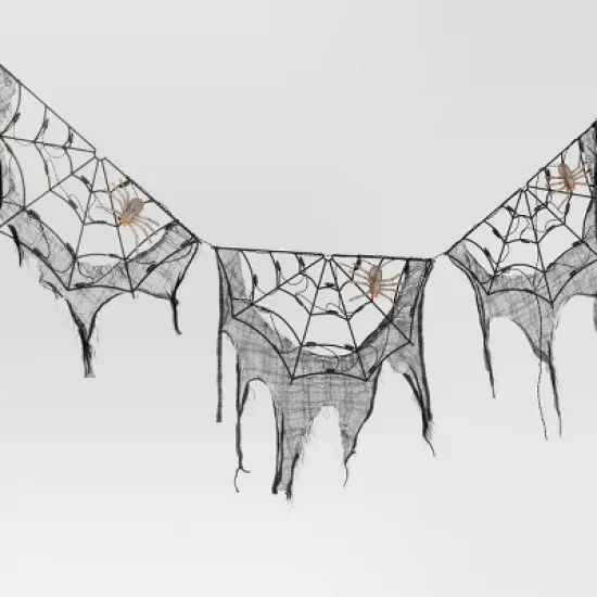 70" LED Lit Spider Webs with Gauze Halloween Novelty Silhouette Lights - Hyde and EEK! Boutique&trade; image {2}