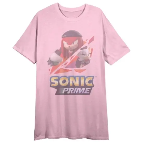 Sonic Prime Renegade Knucks Crew Neck Short Sleeve Cradle Pink Women's Night Shirt image {2}