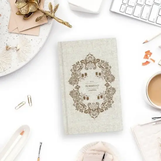 Morris & Co. by Blue Sky 5"x8" 2026 Weekly/Monthly Bookbound Planner Hardcover Blackthorn Natural Linen image {1}