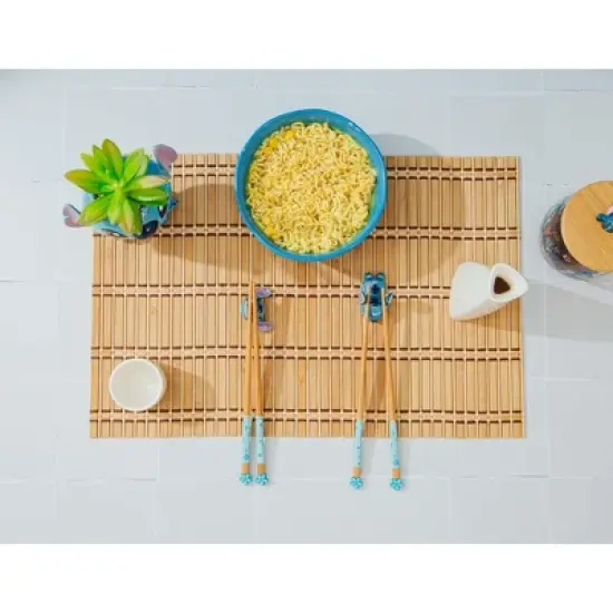 Silver Buffalo Disney Lilo & Stitch 2-Pair Wooden Chopstick Set With Ceramic Rests image {3}