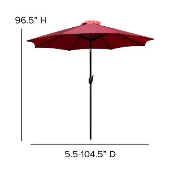 Emma and Oliver 9' Outdoor Patio Umbrella-Crank & Tilt Function - 1.5" Diameter Steel Pole image {4}