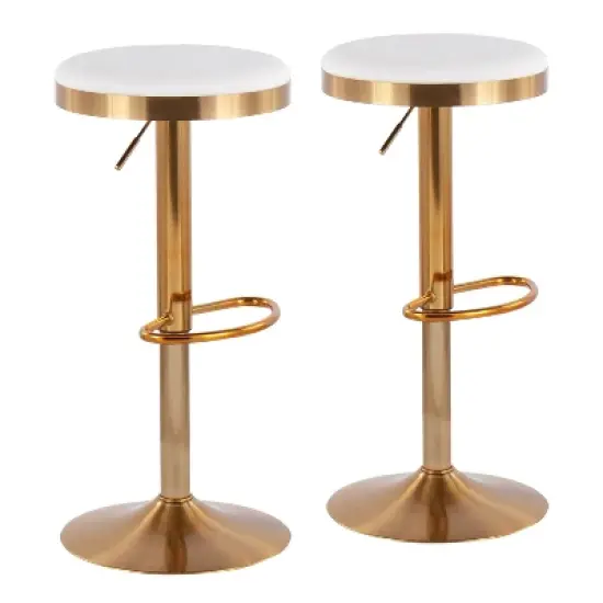 Set of 2 Dakota Glam Adjustable Barstools - LumiSource  image {10}
