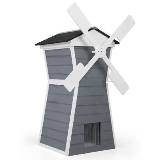 Outdoor Cat House,Windmill-Shaped Kitty Enclosure image {8}