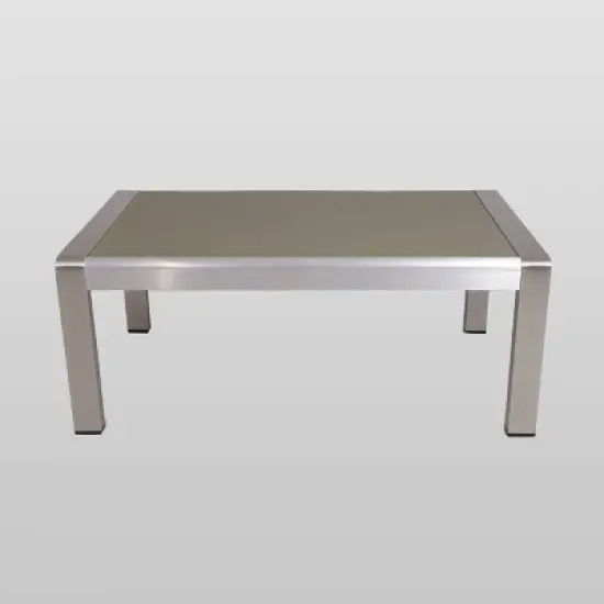 Aviara 4pc Aluminum Chat Set - Silver/Khaki - Christopher Knight Home image {4}