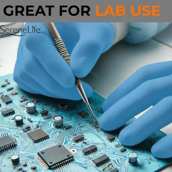 SereneLife 100 Pcs. Soft Industrial Gloves - Medium Nitrile & Vinyl Powder-Free Disposable Gloves image {5}