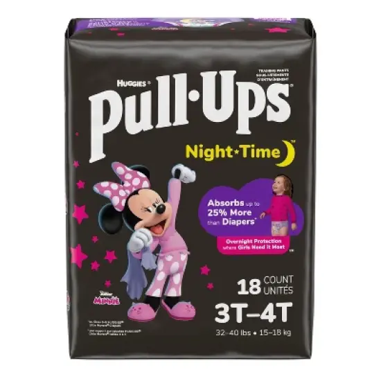 Pull-Ups Night-Time Disposable Training Pants Jumbo Pack - 3T-4T - Girl - 18ct image {1}