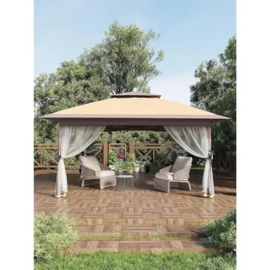 13x13 Ft Pop Up Canopy Tent with Mosquito Netting &  Carrying Bag, Instant Portable Shelter, Heavy Duty Foldable Gazebo for Outdoor Backyard image {10}