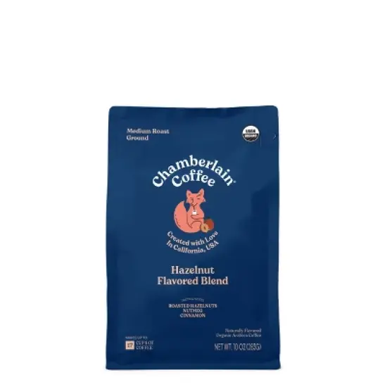 Chamberlain Coffee Organic Witty Fox Hazelnut Blend Medium Roast Ground Coffee - 10oz image {3}