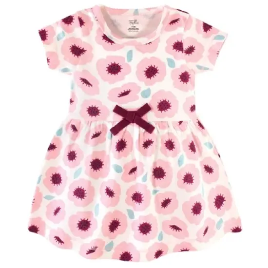 Touched by Nature Baby and Toddler Girl Organic Cotton Dress and Cardigan 2pc Set, Blush Blossom image {2}