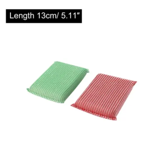 Unique Bargains Sponge Home Kitchen Bowl Dish Rectangle Shaped Scrubber Cleaning Cleaner Pads 6 Pcs image {1}