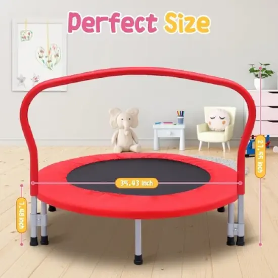 SUGIFT 36in Kids Trampoline with Handle, Indoor Mini Rebounder Trampoline, Safe, Durable, 150 lbs Weight Capacity &ndash; Perfect Gift for Kids image {7}