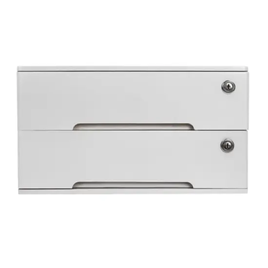 YIYIBYUS Wooden Desktop Storage Box with 2 Lockable Drawers image {7}