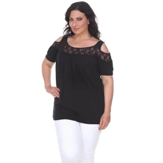 Women's Plus Size Cut Out Shoulder Bexley Tunic Top - White Mark image {3}