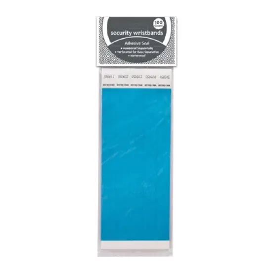 C-Line&reg; DuPont&trade; Tyvek&reg; Security Wristbands, Blue, Pack of 100 image {2}