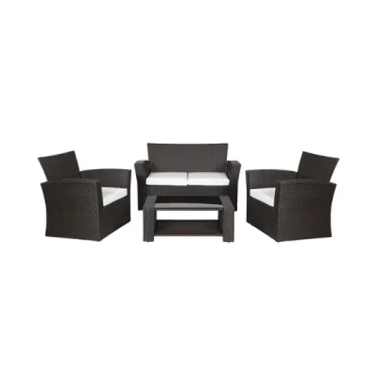 WestinTrends  4-Piece Modern Patio Conversation Sofa Set with Cushions image {14}
