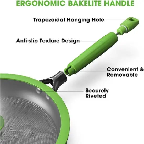 imarku Non Stick Frying Pan, Frying Pan Set with Lids, Nonstick Cast Iron Skillets, Frying Pans Nonstick with Lid Cast Iron Pan with Stay Cool Handle image {6}