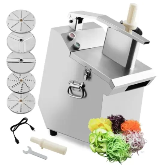 Multi-Functional Vegetable Cutter - High-Efficiency Motor,Dicer with 2 Size Feed Ports, Vegetable Processor Detachable Stainless Steel blade image {7}