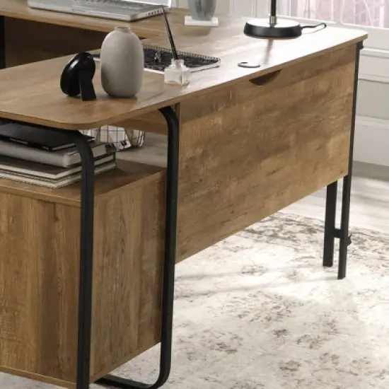 Station House L-Shape Desk Etched Oak - Sauder image {6}
