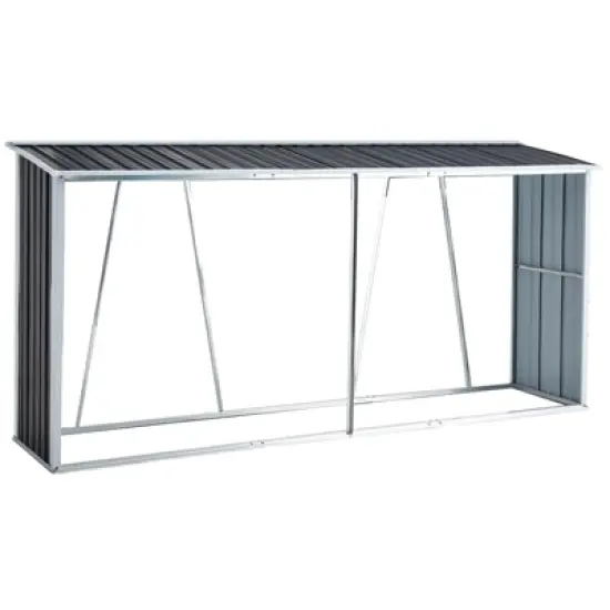 MOEPISY Firewood Rack, Log Holder with Roof, Log Storage, Firewood Stand for Outdoor Backyard Garden Patio Porch image {13}